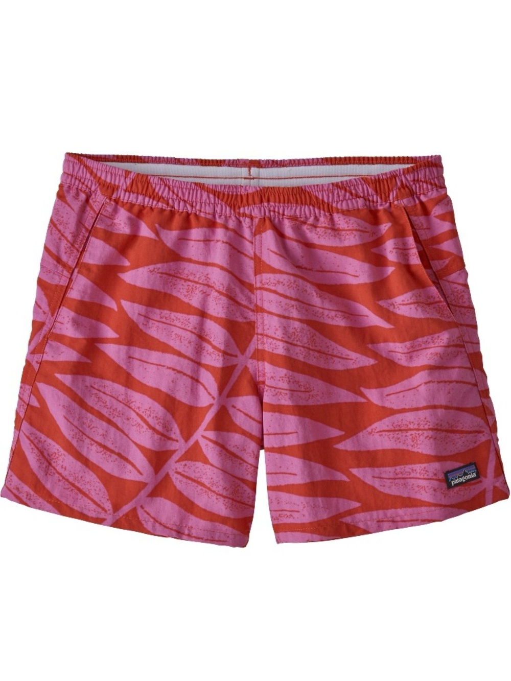 Patagonia Women’s Pink & Red Leaf-Print Shorts Baggies Sz L